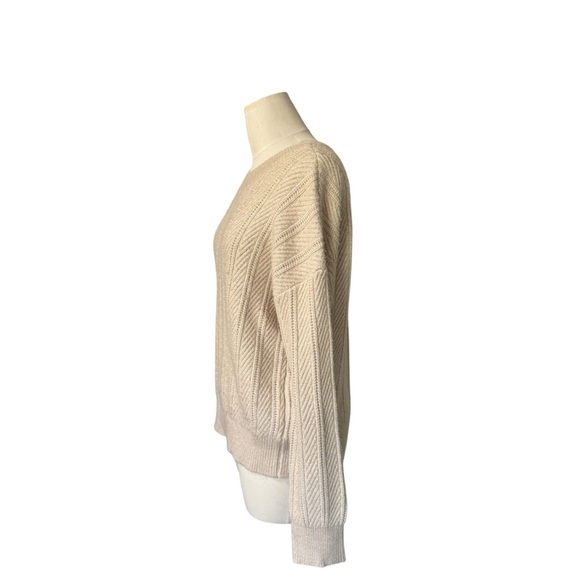 Joie  Ribbed Knit Crew Sweater Cream  Sz M - Picture 3 of 6